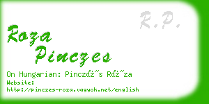 roza pinczes business card